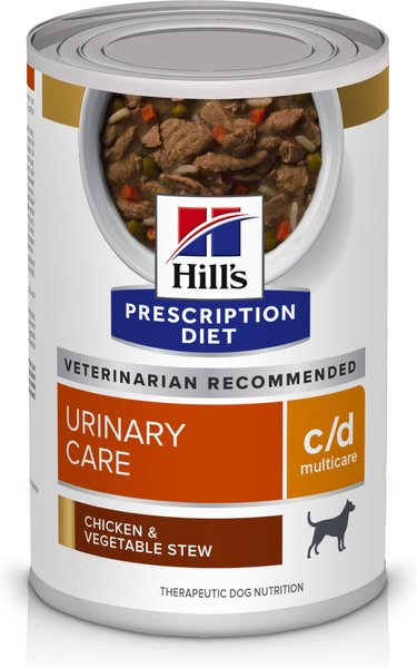 Hill's Prescription Diet c/d Multicare Urinary Care Chicken & Vegetable Stew Flavor Wet Dog Food, 12.5-oz, case of 12 slide 1 of 11