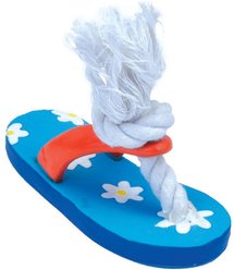 Li'l Pals Flower Flip Flop Squeaky & Rope Dog Toy