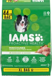 Iams Proactive Health MiniChunks Small Kibble Adult Chicken & Whole Grain Dry Dog Food, 44-lb bag