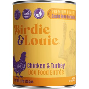 Birdie & Louie Chicken & Turkey Flavored Canned Pate Dog Food, 13-oz, case of 12