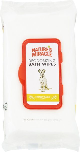 Nature's Miracle Deodorizing Bath Wipes - Honey Sage - 100 Count