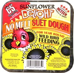 C&S Sunflower Delight No Melt Suet Dough Bird Treats, 11.75-oz box, case of 12