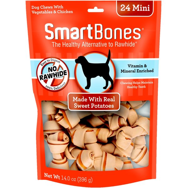 SMARTBONES Mini Sweet Potato Chews Dog Treats, 24 count - Chewy.com