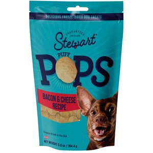 Stewart PuffPops Bacon & Cheese Recipe Freeze-Dried Dog Treats, 5.8-oz pouch