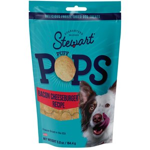 Stewart PuffPops Cheeseburger Recipe Freeze-Dried Dog Treats, 5.8-oz pouch