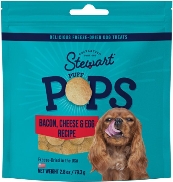 Stewart PuffPops Bacon, Egg & Cheese Recipe Freeze-Dried Dog Treats, 2.8-oz pouch slide 1 of 8