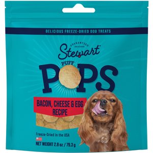 Stewart PuffPops Bacon, Egg & Cheese Recipe Freeze-Dried Dog Treats, 2.8-oz pouch