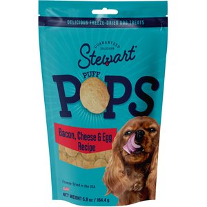 Stewart PuffPops Bacon, Egg & Cheese Recipe Freeze-Dried Dog Treats, 5.8-oz pouch