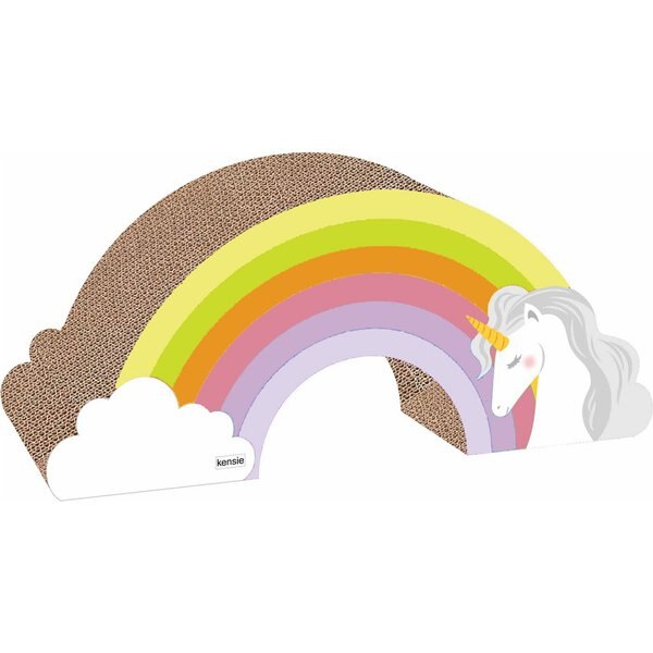 Kensie Rainbow Unicorn Cat Scratcher, Multicolor, Large