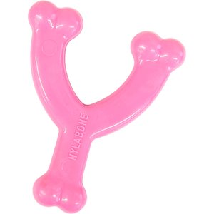 Nylabone Petite Wishbone Puppy Chew Toy, Pink
