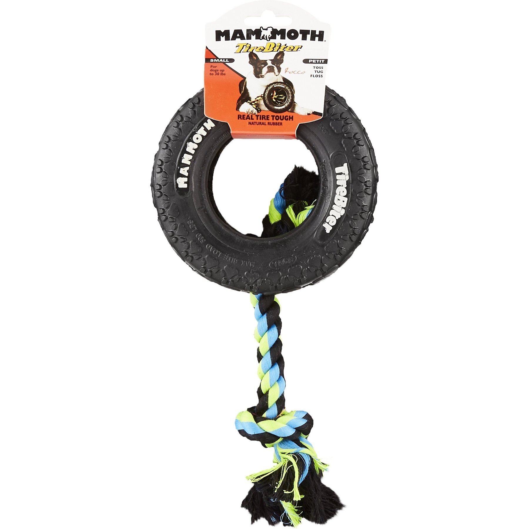 Mammoth TireBiter Tire & Rope Dog Toy, Small