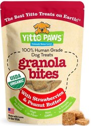 Yitto Paws Strawberry & Peanut Butter Oat Biscuits Organic Dog Treat, 8-oz pouch slide 1 of 9