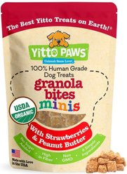 Yitto Paws Strawberry & Peanut Butter Oat Organic, Human Grade MINI Training, Puppy & Small Dog Treat, 8-oz pouch