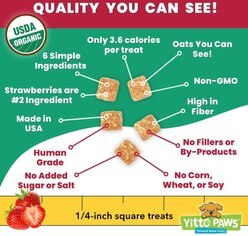 Yitto Paws Strawberry & Peanut Butter Oat Organic, Human Grade MINI Training, Puppy & Small Dog Treat, 8-oz pouch slide 2 of 9