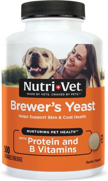 Nutri-Vet Brewer's Yeast Chewable Tablets Skin & Coat Supplement for Dogs, 500 count slide 1 of 8