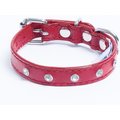 Angel Athens Rhinestone Standard Dog Collar, Red, 10 x 1/2-in