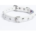 Angel Athens Rhinestone Standard Dog Collar, White, 18 x 3/4-in