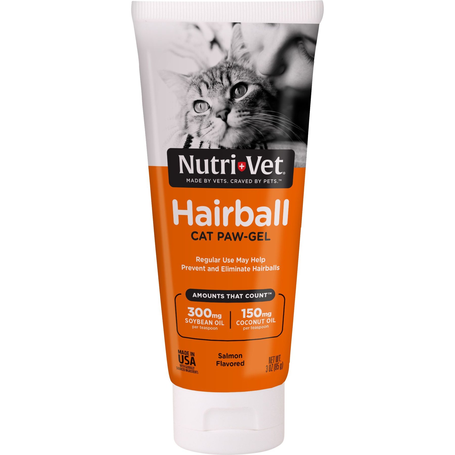 NUTRI-VET Salmon Flavored Gel Hairball Control Supplement for Cats, 3-oz  tube 