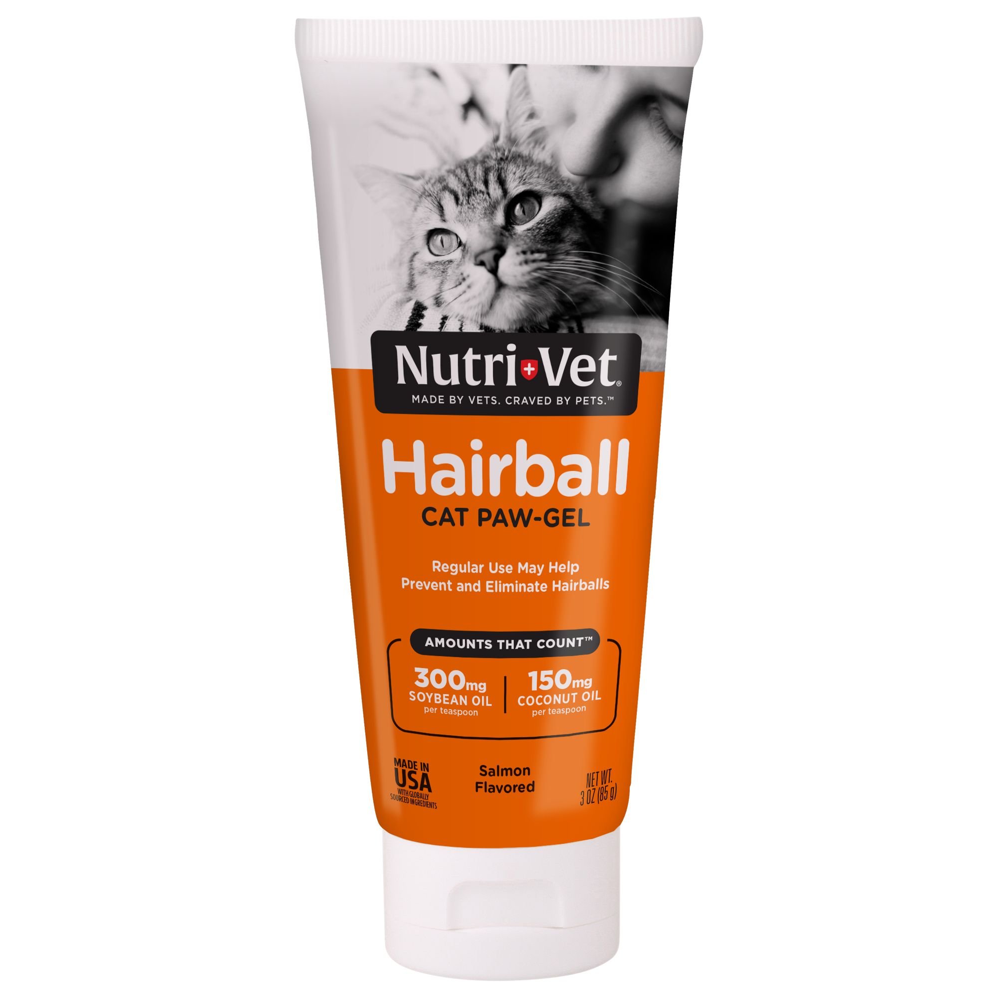 NUTRIVET Salmon Flavored Gel Hairball Control Supplement for Cats