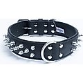 Angel Amsterdam Multi-line Spiked Standard Dog Collar, Black, 22 x 1.5-in