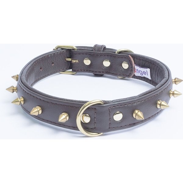 SOFT TOUCH COLLARS Leather TwoTone Padded Dog Collar, Brown, XLarge