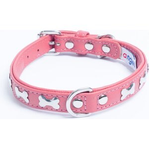 Angel Rotterdam Bones Standard Dog Collar, Pink, 14 x 3/4-in