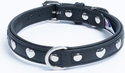 Angel Rotterdam Hearts Standard Dog Collar, Black, 14 x 3/4-in