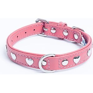 Angel Rotterdam Hearts Standard Dog Collar, Pink, 14 x 3/4-in