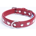 Angel Rotterdam Hearts Standard Dog Collar, Red, 14 x 3/4-in