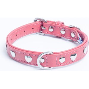 Angel Rotterdam Hearts Standard Dog Collar, Pink, 18 x 3/4-in