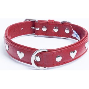 Angel Rotterdam Hearts Standard Dog Collar, Red, 20 x 1-in