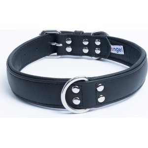 Angel Alpine Padded Leather Standard Dog Collar, Black, 26" x 1.25"