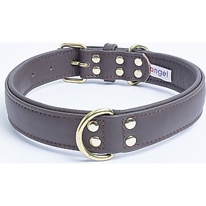 Angel Alpine Padded Leather Standard Dog Collar, Brown, 26" x 1.25"