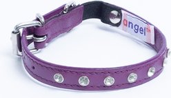 Angel Athens Rhinestone Standard Cat Collar, Purple, 12 x 1/2-in