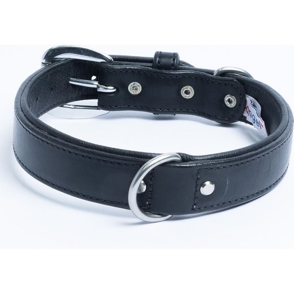 SOFT TOUCH COLLARS Leather TwoTone Padded Dog Collar, Brown, XLarge