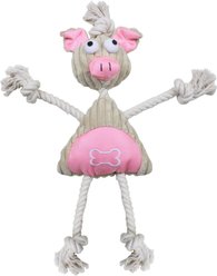 Pet Life Jute & Rope Plush Pig Mannequin Dog Toy, Pink slide 2 of 2