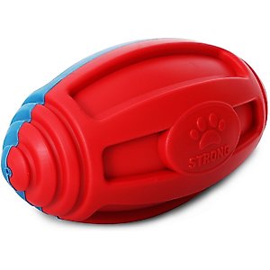 Pet Life Gridiron Football Floating Chew & Fetch Dog Toy, Red/Blue