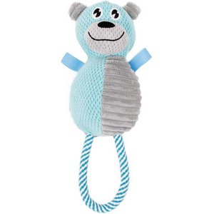 Pet Life Plush Huggabear Squeaky Dog Toy, Blue/Grey