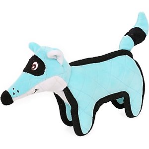 Pet Life Foxy-Tail Quilted Plush Animal Squeaky Tug Dog Toy, Blue