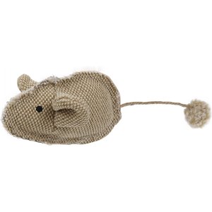 Pet Life Pompom Kitty Mouse Plush Cat Toy with Catnip, Brown