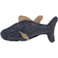 Pet Life Durable Fish Plush Cat Toy with Catnip, Black, Small