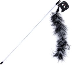 Touchcat Tail-Feather Designer Wand Teaser Cat Toy, Black