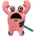 Touchdog Cartoon Up-for-Crabs Monster Plush Dog Toy, Pink