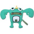 Touchdog Cartoon Crabby Tooth Monster Plush Dog Toy, Green