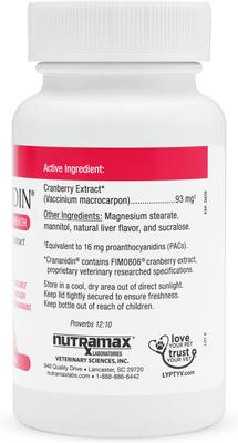 Show full view: Nutramax Crananidin Chewable Tablets Urinary Supplement for Dogs, 21 count slide 4 of 11