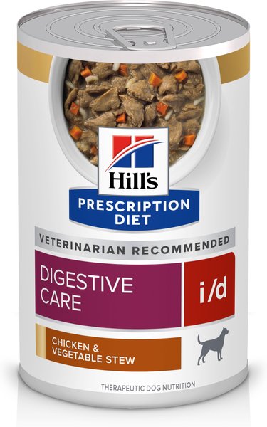 Hill's Prescription Diet i/d Digestive Care Chicken & Vegetable Stew Wet Dog Food, 12.5-oz, case of 12 slide 1 of 11