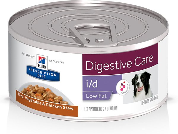 Hill's Prescription Diet i/d Digestive Care Low Fat Rice, Vegetable & Chicken Stew Wet Dog Food, 5.5-oz, case of 24 slide 1 of 11