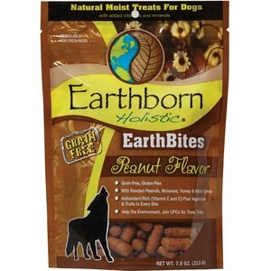 Earthborn Holistic EarthBites Peanut Flavor Natural Moist Grain-Free Treats for Dogs, 7.5-oz bag, bundle of 2