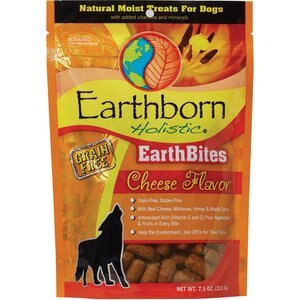 Earthborn Holistic EarthBites Cheese Flavor Natural Moist Grain-Free Treats For Dogs, 7.5-oz bag, bundle of 2