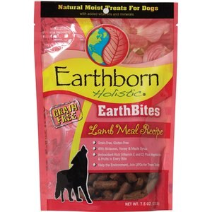 Earthborn Holistic EarthBites Lamb Meal Recipe Natural Moist Grain-Free Treats For Dogs, 7.5-oz bag, bundle of 2